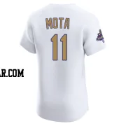 Manny Mota Men's Los Angeles Dodgers Gold Elite White 2025 Collection Jersey