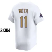 Manny Mota Men's Los Angeles Dodgers Gold Limited White 2025 Collection Jersey