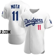 Manny Mota Men's Los Angeles Dodgers White Authentic Home Jersey