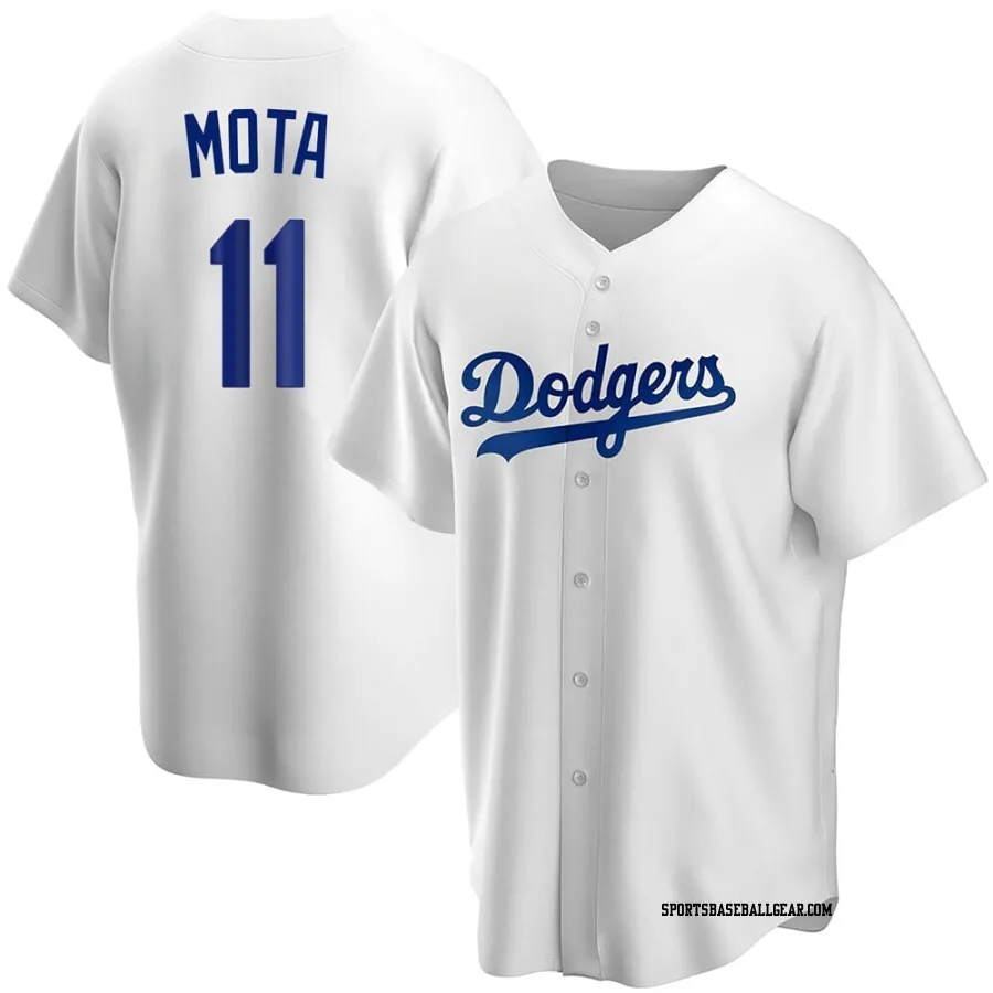 Manny Mota Men's Los Angeles Dodgers White Replica Home Jersey