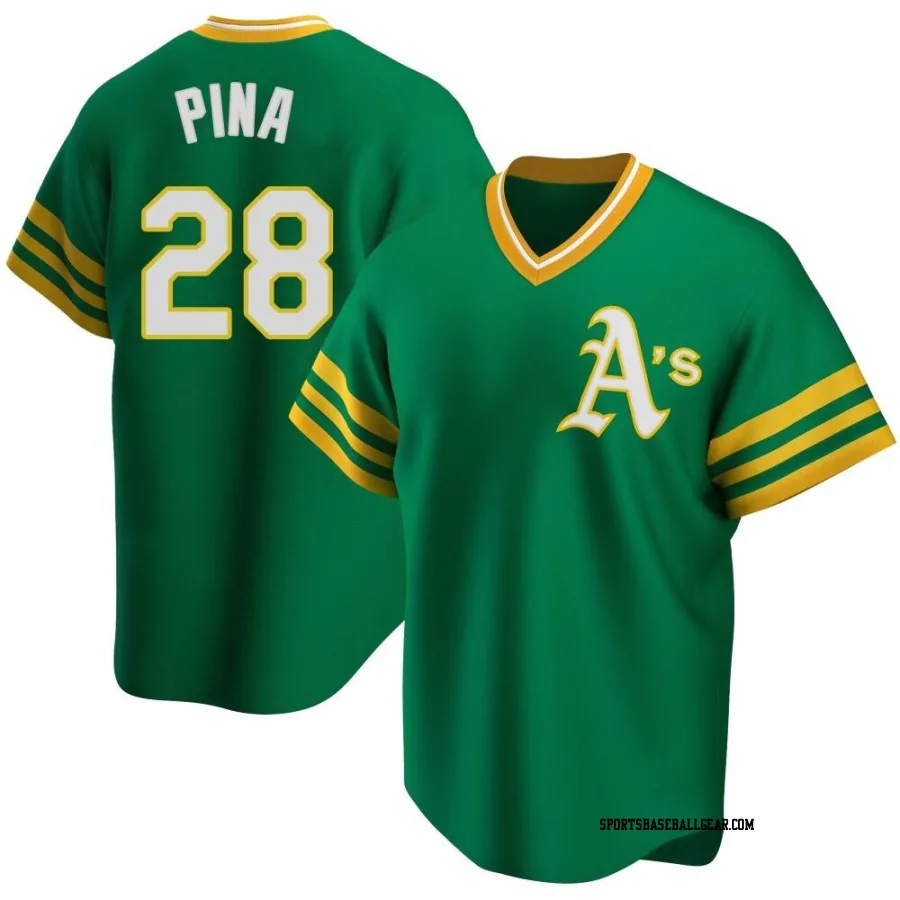 Manny Pina Men's Oakland Athletics Green Replica R Kelly Road Cooperstown Collection Jersey