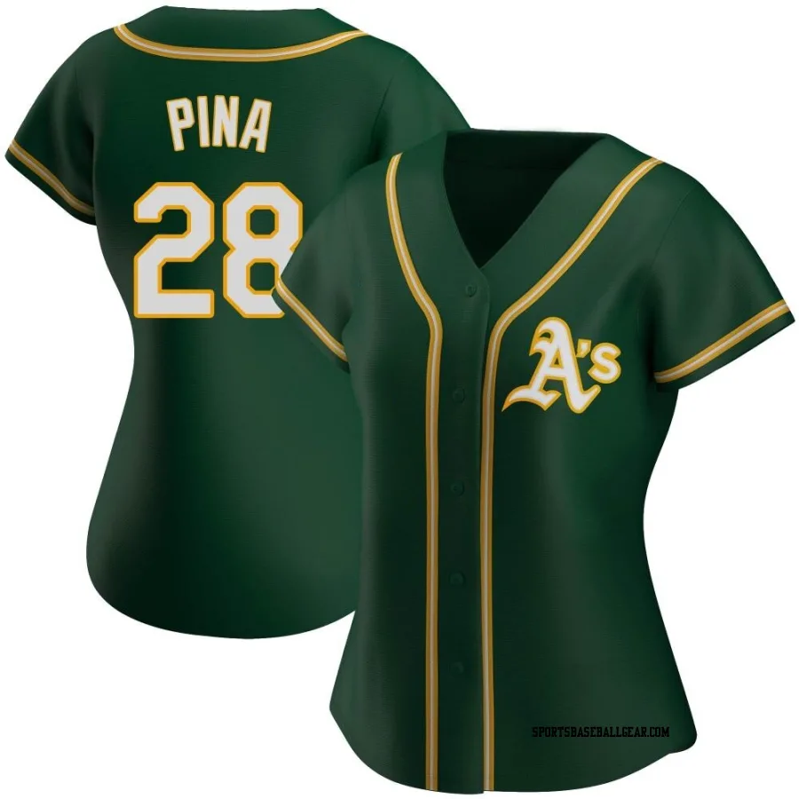 Manny Pina Women's Oakland Athletics Green Replica Alternate Jersey