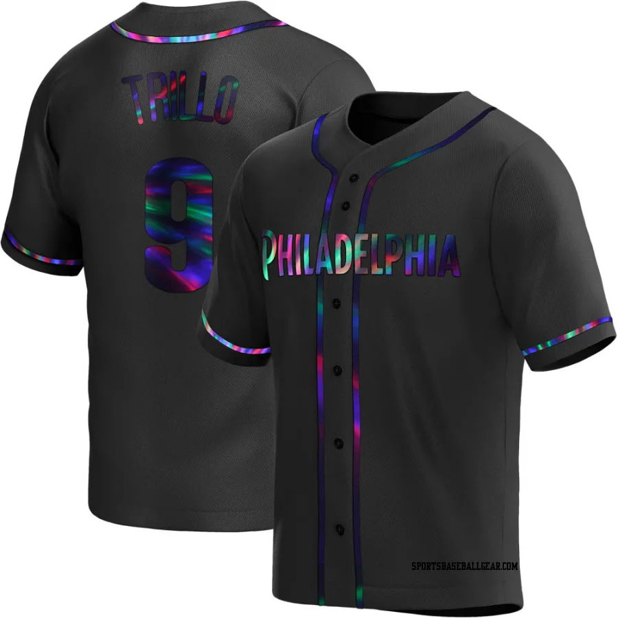 Manny Trillo Men's Philadelphia Phillies Black Holographic Replica Alternate Jersey