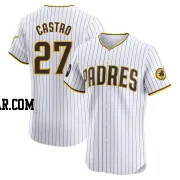 Manuel Castro Men's San Diego Padres White Elite Home Patch Jersey