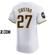 Manuel Castro Men's San Diego Padres White Elite Home Patch Jersey