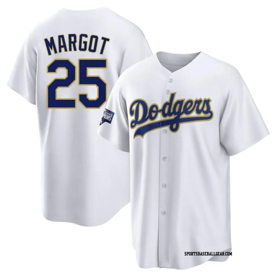 Manuel Margot Youth Los Angeles Dodgers White/Gold Replica 2021 Gold Program Player Jersey
