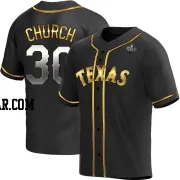 Marc Church Men's Texas Rangers Black Golden Replica Alternate 2023 World Series Jersey
