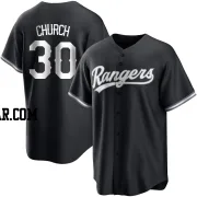 Marc Church Men's Texas Rangers Black/White Replica Jersey