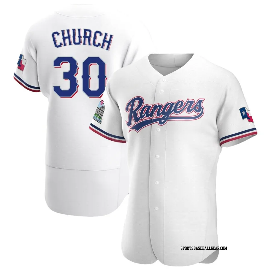 Marc Church Men's Texas Rangers White Authentic Home Jersey
