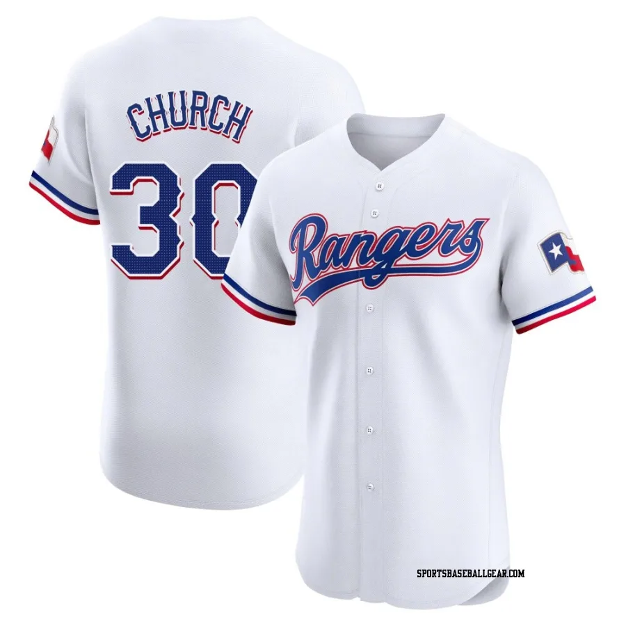 Marc Church Men's Texas Rangers White Elite Home Jersey