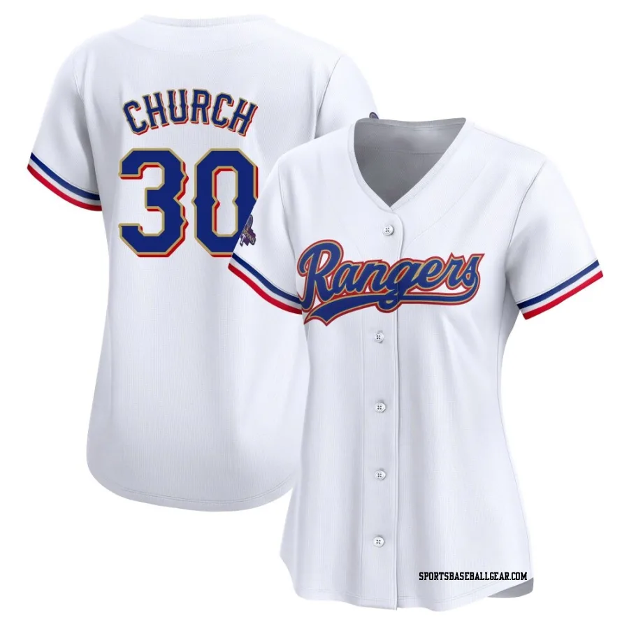 Marc Church Women's Texas Rangers Gold Limited White 2024 Collection Jersey