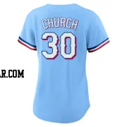 Marc Church Women's Texas Rangers Light Blue Replica Alternate Jersey