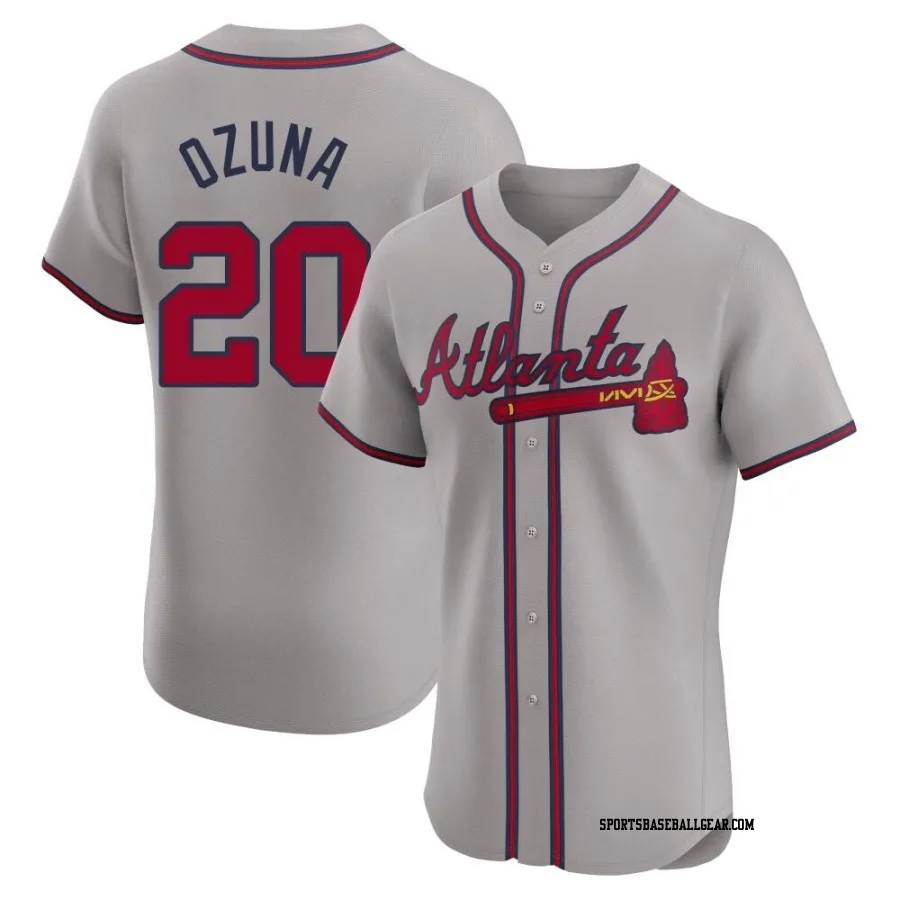 Marcell Ozuna Men's Atlanta Braves Gray Elite Road Jersey