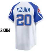 Marcell Ozuna Men's Atlanta Braves White Limited Throwback Cooperstown Collection Jersey
