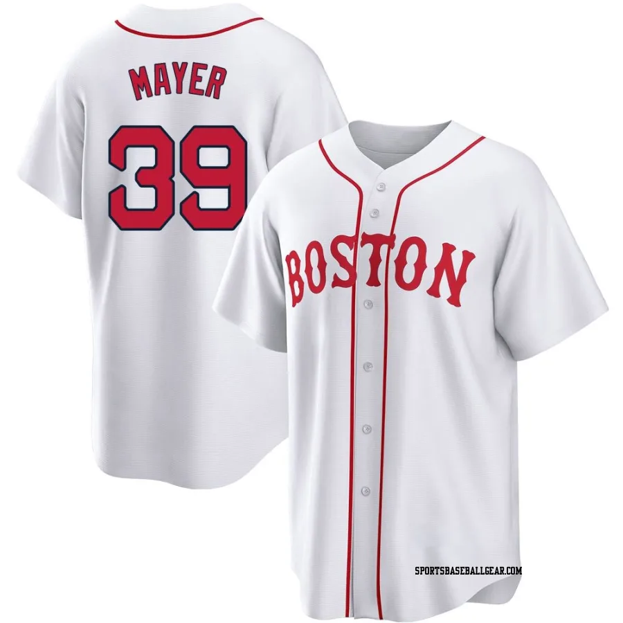 Marcelo Mayer Men's Boston Red Sox White Replica 2021 Patriots' Day Jersey