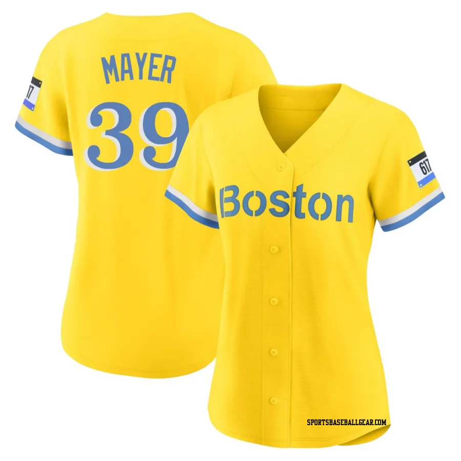 Marcelo Mayer Women's Boston Red Sox Gold/Light Authentic Blue 2021 City Connect Player Jersey