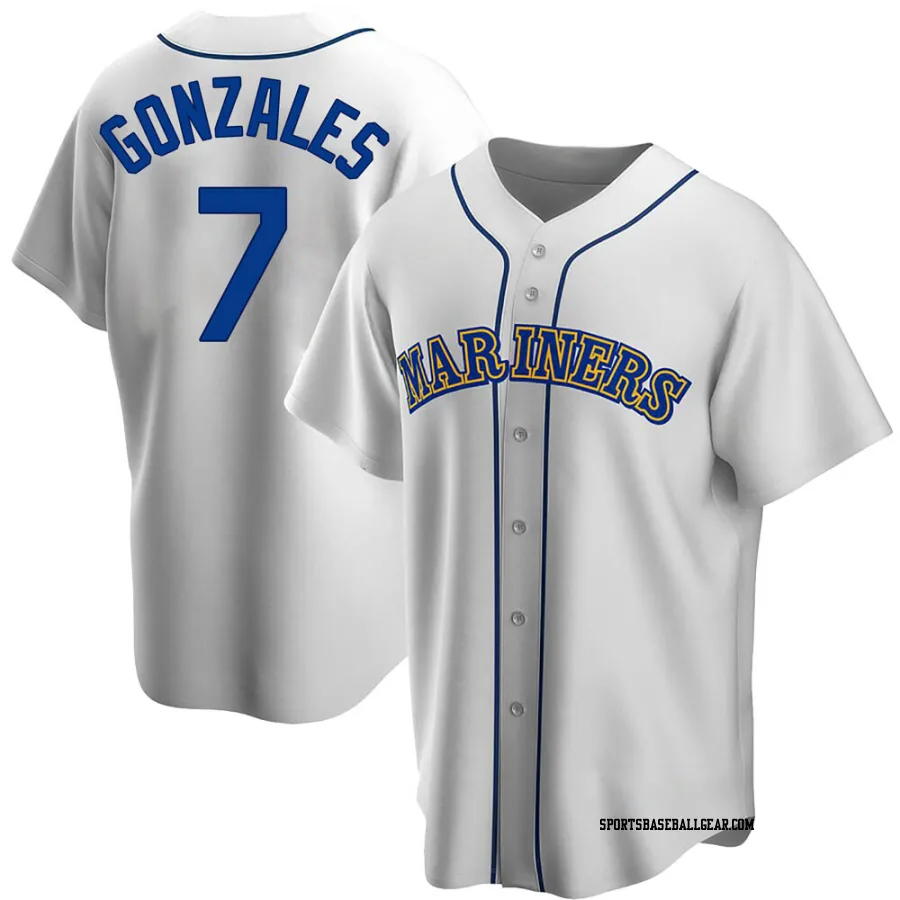 Marco Gonzales Youth Seattle Mariners White Replica Home Cooperstown Collection Jersey