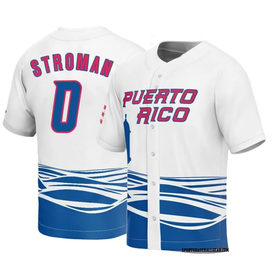 Marcus Stroman Men's Puerto Rico Baseball White Replica 2023 World Baseball Classic Jersey