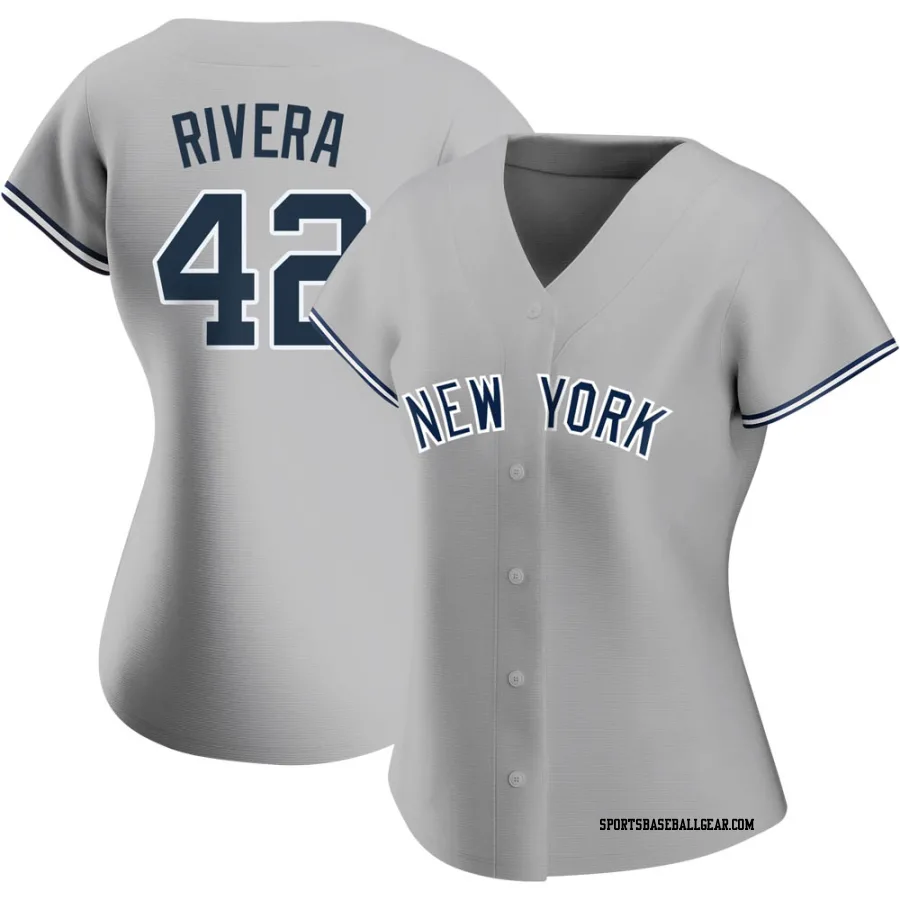 Mariano Rivera Women's New York Yankees Gray Authentic Road Name Jersey