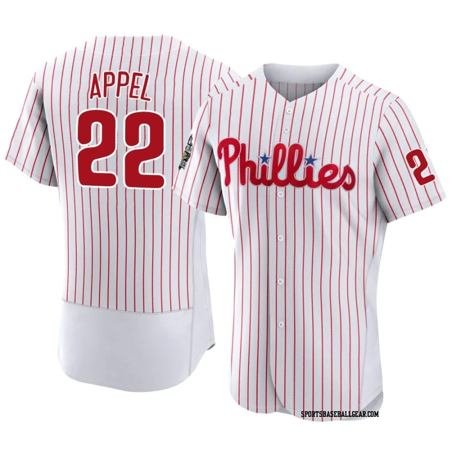 Mark Appel Men's Philadelphia Phillies White Authentic 2022 World Series Home Jersey