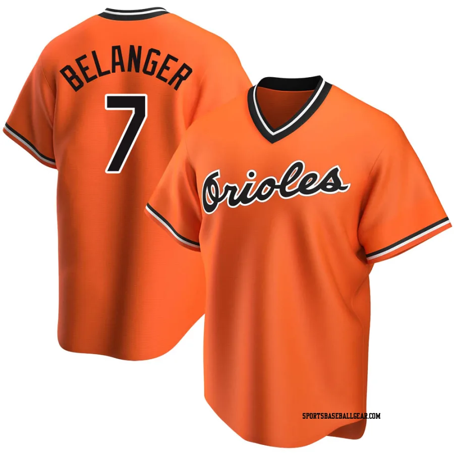 Mark Belanger Men's Baltimore Orioles Orange Replica Alternate Cooperstown Collection Jersey