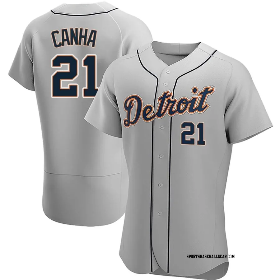 Mark Canha Men's Detroit Tigers Gray Authentic Road Jersey