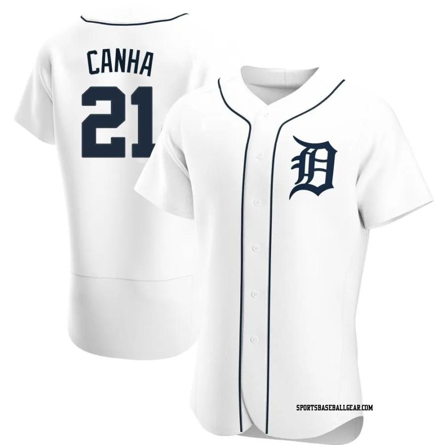 Mark Canha Men's Detroit Tigers White Authentic Home Jersey