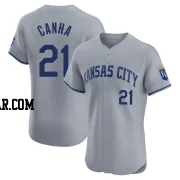 Mark Canha Men's Kansas City Royals Gray Elite Road Jersey