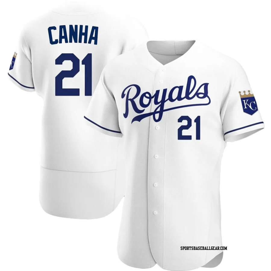 Mark Canha Men's Kansas City Royals White Authentic Home Jersey