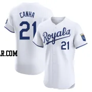 Mark Canha Men's Kansas City Royals White Elite Home Jersey