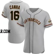 Mark Canha Men's San Francisco Giants Gray Authentic Road Jersey
