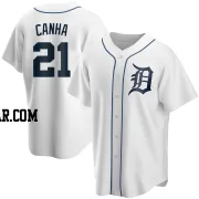 Mark Canha Youth Detroit Tigers White Replica Home Jersey