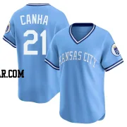 Mark Canha Youth Kansas City Royals Light Blue Limited Throwback Cooperstown Collection Jersey