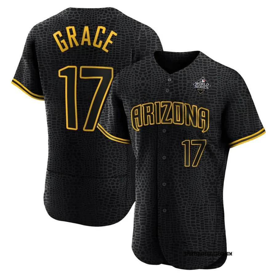 Mark Grace Men's Arizona Diamondbacks Black Authentic Snake Skin City 2023 World Series Jersey
