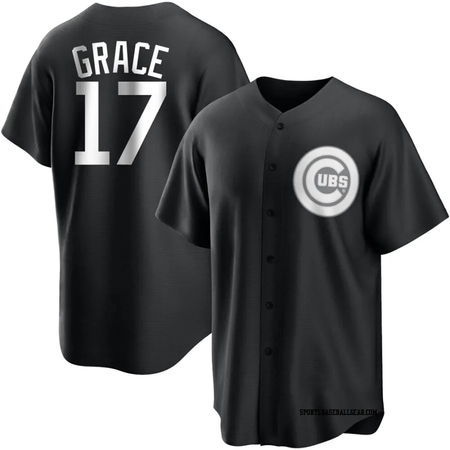 Mark Grace Men's Chicago Cubs Black/White Replica Jersey