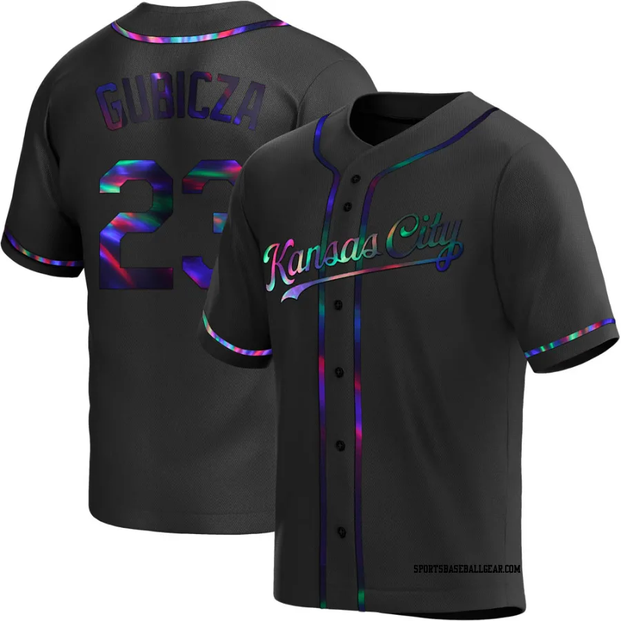 Mark Gubicza Men's Kansas City Royals Black Holographic Replica Alternate Jersey