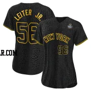 Mark Leiter Jr. Women's New York Yankees Black Authentic Snake Skin City 2024 World Series Jersey