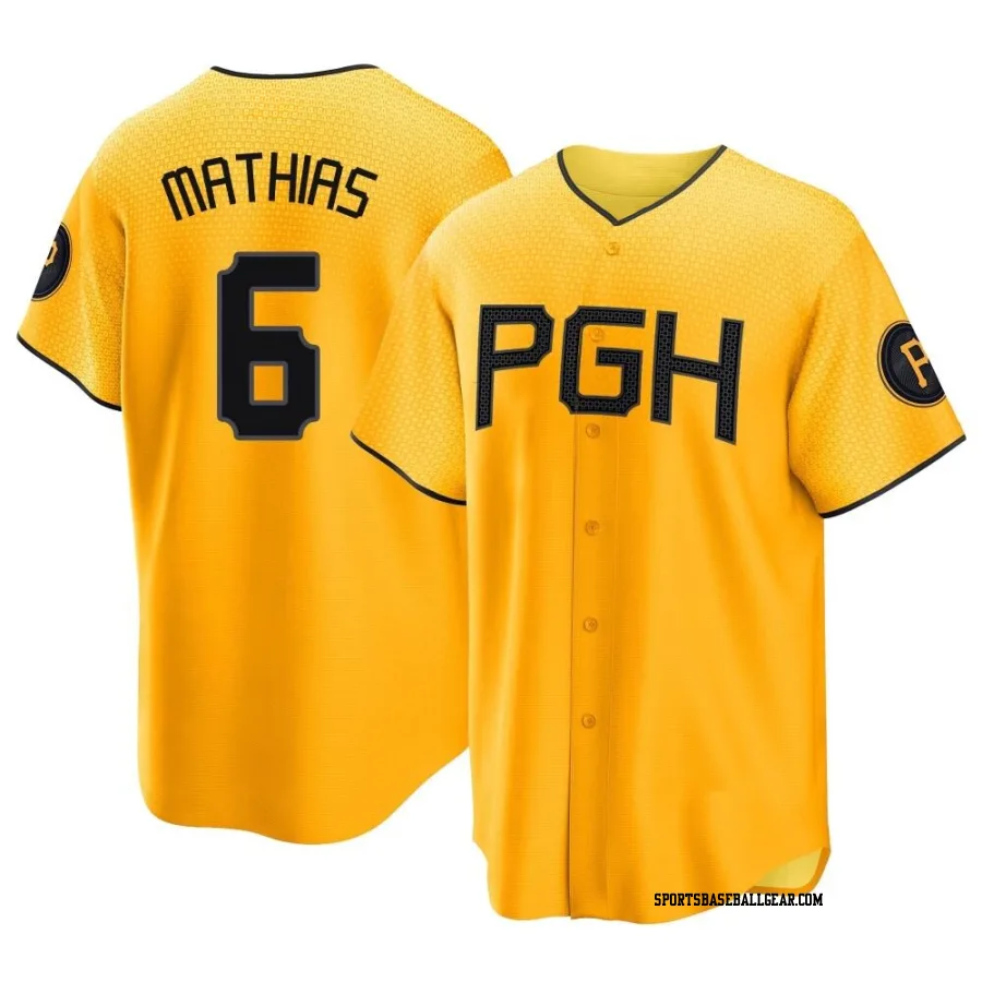 Mark Mathias Men's Pittsburgh Pirates Gold Replica 2023 City Connect Jersey