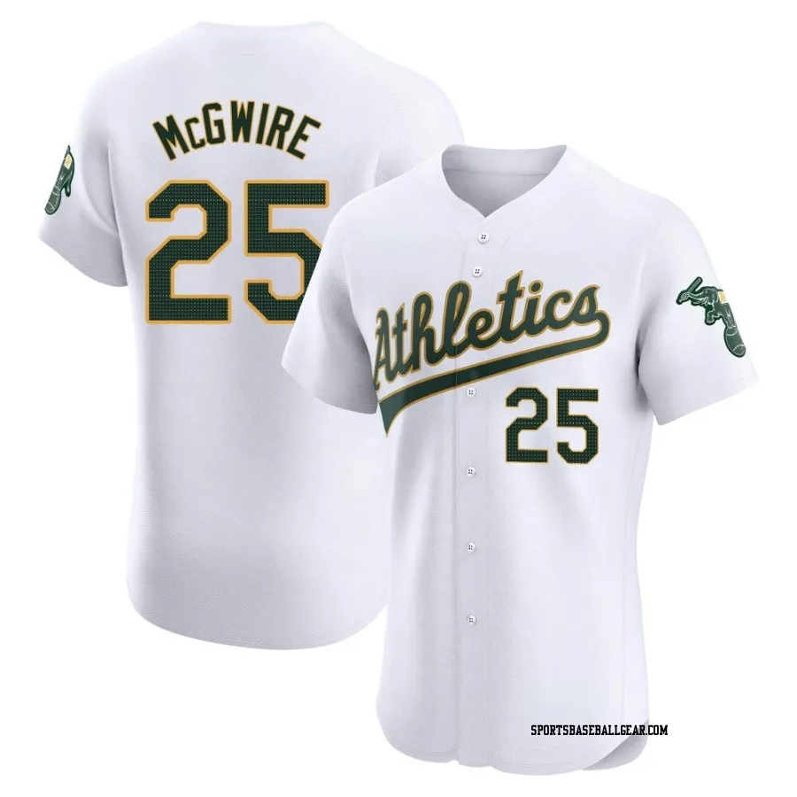Mark McGwire Men's Oakland Athletics White Elite Home Jersey
