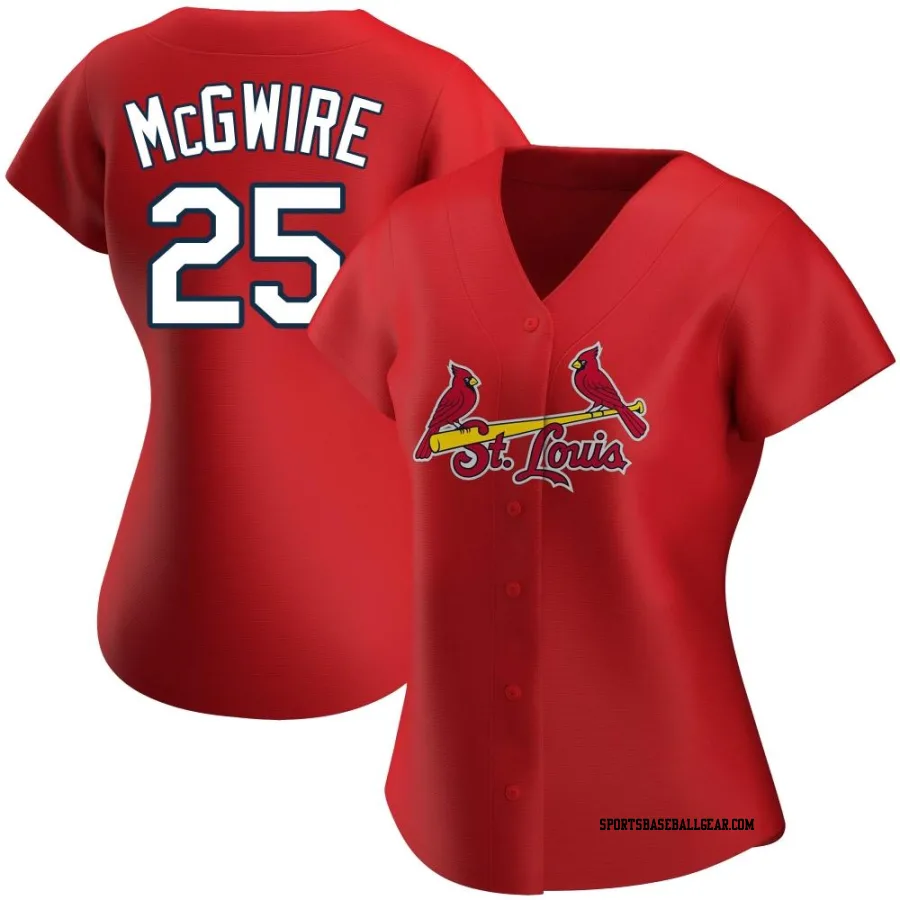 Mark McGwire Women's St. Louis Cardinals Red Authentic Alternate Jersey