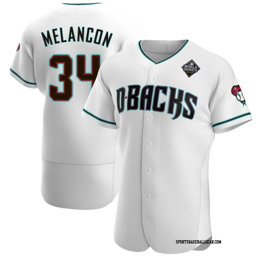 Mark Melancon Men's Arizona Diamondbacks White Authentic Teal Alternate 2023 World Series Jersey