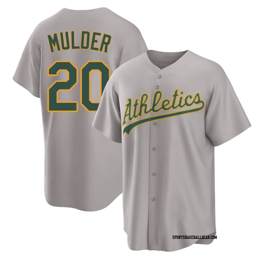 Mark Mulder Men's Oakland Athletics Gray Replica Away 2.0 Jersey