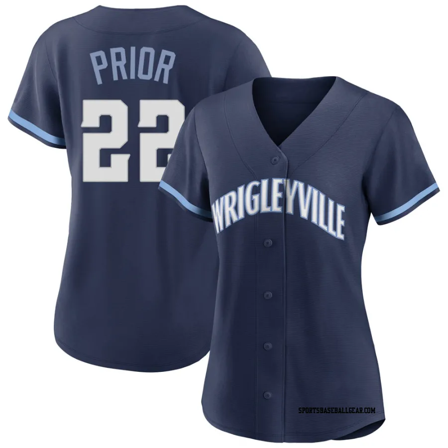 Mark Prior Women's Chicago Cubs Navy Replica 2021 City Connect Jersey