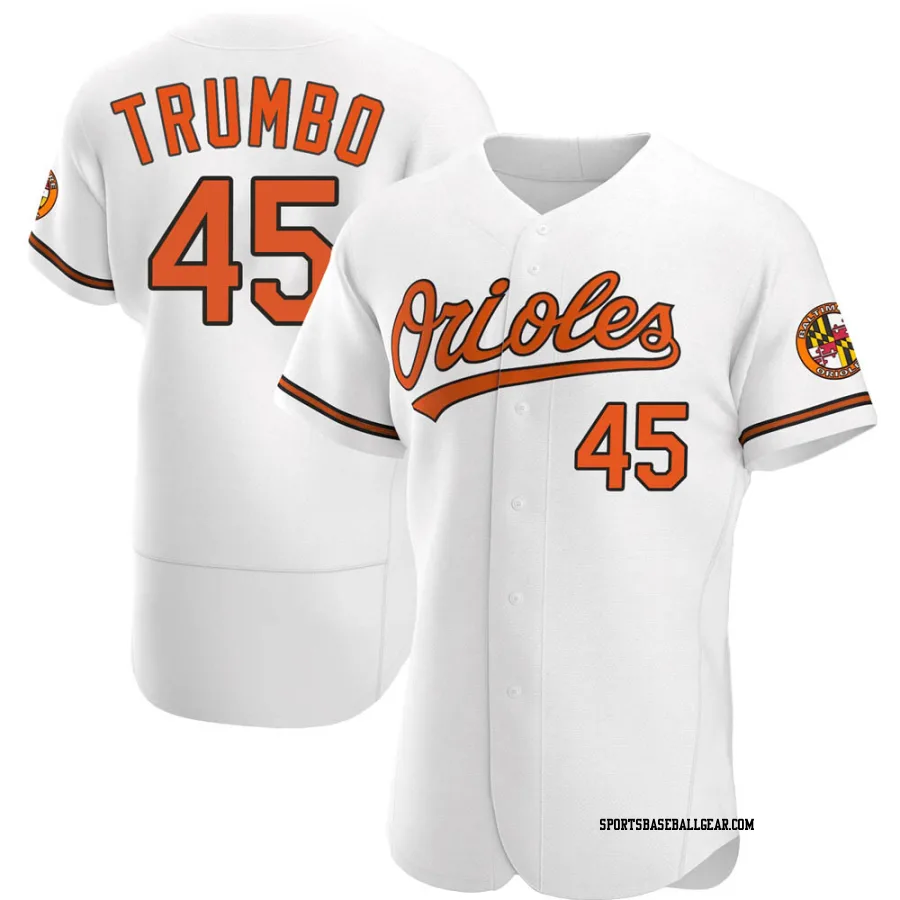 Mark Trumbo Men's Baltimore Orioles White Authentic Home Jersey