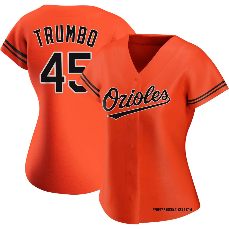 Mark Trumbo Women's Baltimore Orioles Orange Replica Alternate Jersey