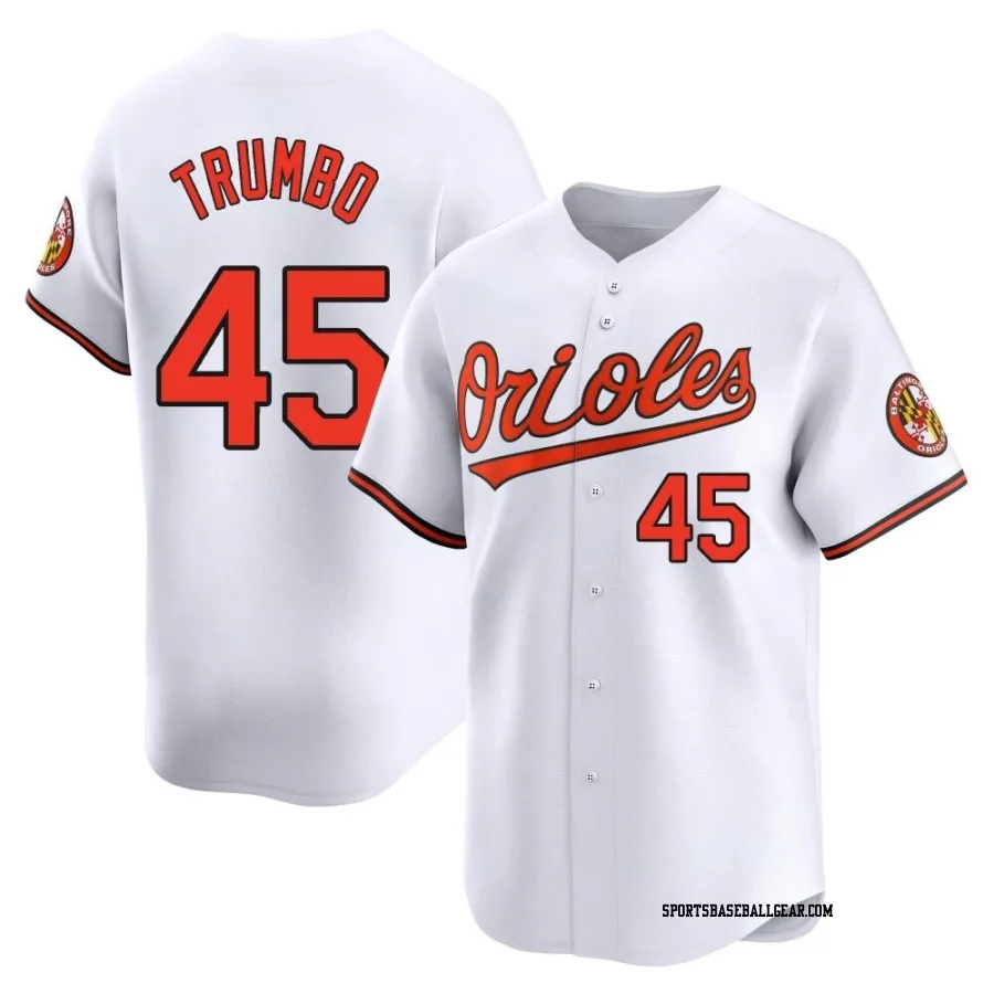 Mark Trumbo Youth Baltimore Orioles White Limited Home Jersey