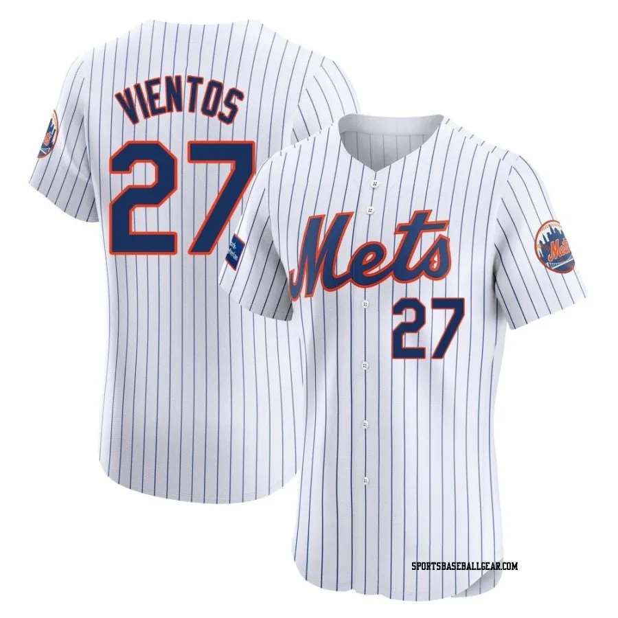 Mark Vientos Men's New York Mets White Elite Home Patch Jersey