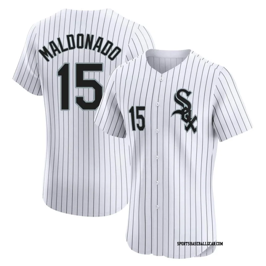 Martin Maldonado Men's Chicago White Sox White Elite Home Jersey