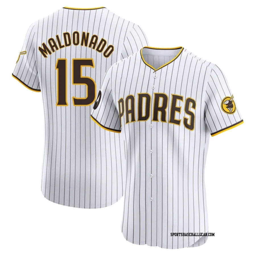 Martin Maldonado Men's San Diego Padres White Elite Home Patch Jersey