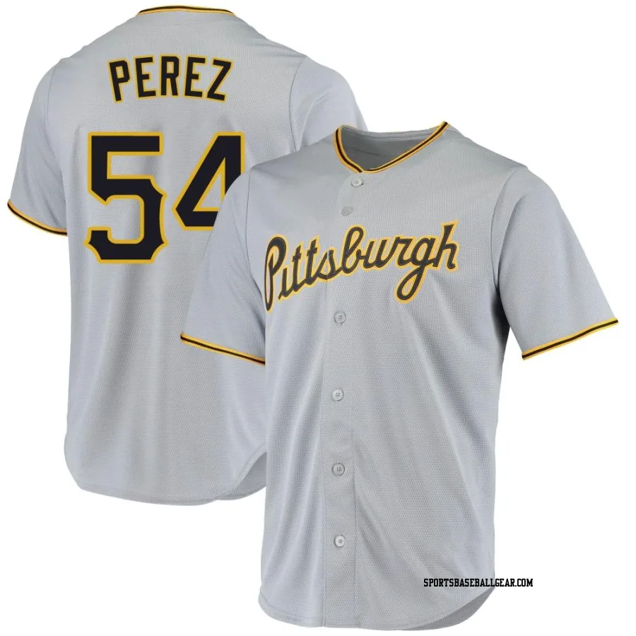 Martin Perez Men's Pittsburgh Pirates Gray Replica Road Jersey